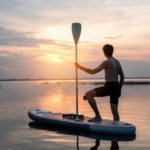 stand up paddle coucher soleil